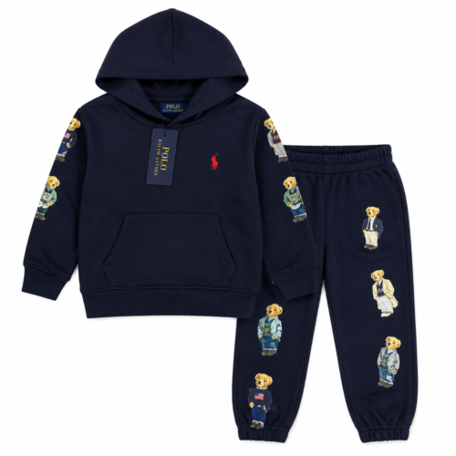 Conjunto Polo Ralph Lauren para Niño 2/3 Años – Sudadera con Capucha y Pantalón Estampado