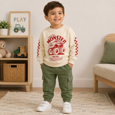 Conjunto Next para Niño 2-3 Años – Buzo Monster Truck y Pantalón Cargo