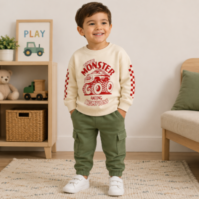 Conjunto Next para Niño 2-3 Años – Buzo Monster Truck y Pantalón Cargo