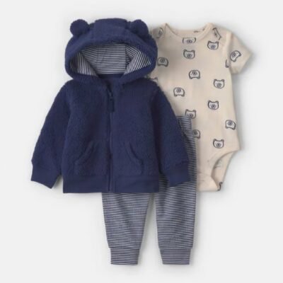 Conjunto de 3 Piezas para Bebé con Capucha