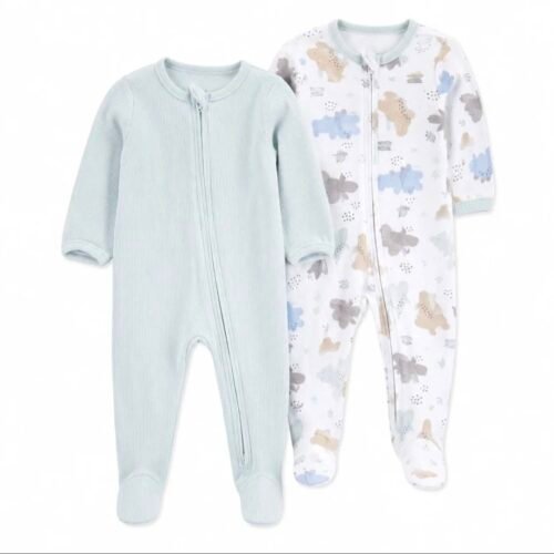 Set de 2 Pijamas Enterizos para Bebé Niño Baby Essentials 3 Meses | Algodón con Cierre