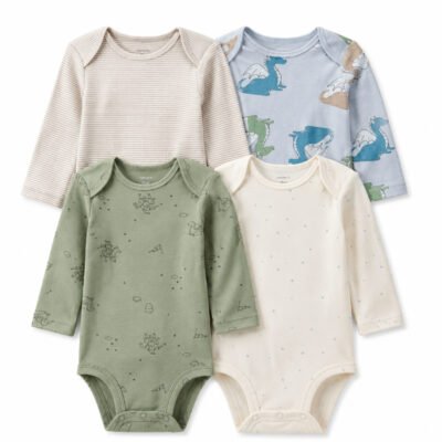 Set de 4 Bodys Carter's Manga Larga
