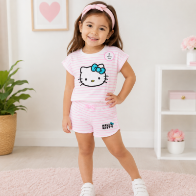 Conjunto Hello Kitty 2 Piezas para Niña – Camiseta + Short | Talla 3T