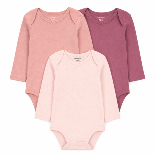 Set de 3 Bodys Carter’s para Bebita 12 Meses – Manga Larga