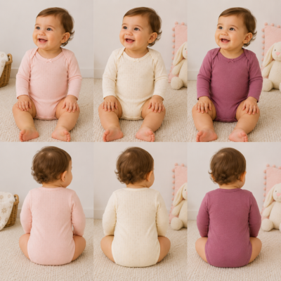 Set de 3 Bodys Carter’s para Bebita 12 Meses – Manga Larga