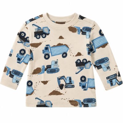 Buso Old Navy de manga larga para niño con estampado de vehículos de construcción