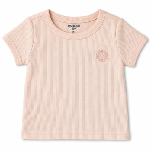 Camiseta OshKosh B’gosh para niña color rosa palo con textura acanalada