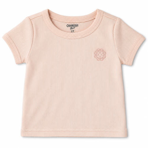 Camiseta OshKosh B’gosh para niña color rosa palo con textura acanalada