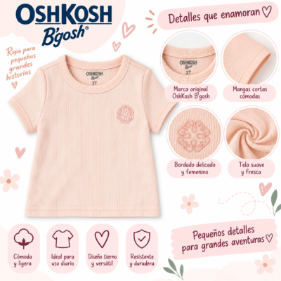 2026/09/1000158720-1.png Camiseta OshKosh B’gosh para niña color rosa palo con textura acanalada