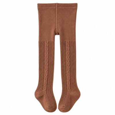 Pantimedias Tejidas con Trenzado – Café