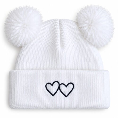 2026/09/1000162985.jpg Gorrito Tejido Blanco con Pompones y Corazones