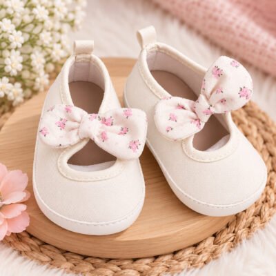 🎀 Zapatos Mary Jane Old Navy para Bebé – Moño Floral