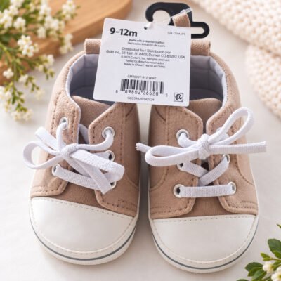 👟 Zapatitos Carter’s Beige con Cordones para Bebé 9–12 Meses