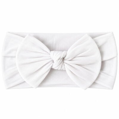 Cintillo de Nylon con Lazo para Bebé – Blanco