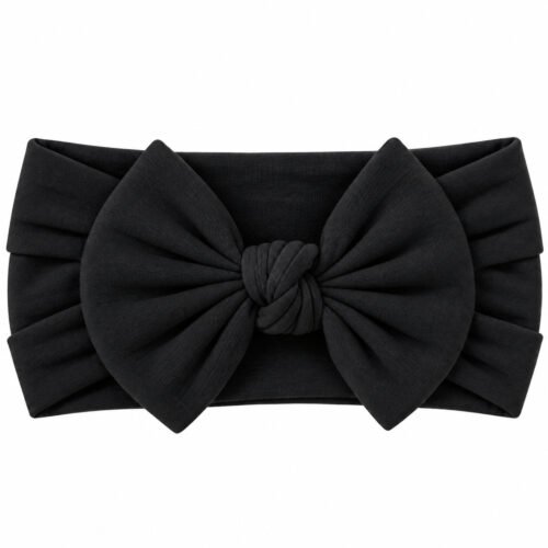 Cintillo de Nylon con Lazo para Bebé – Negro