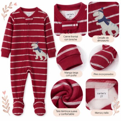 Mono Térmico Carter’s Rojo con Dinosaurio para Bebé