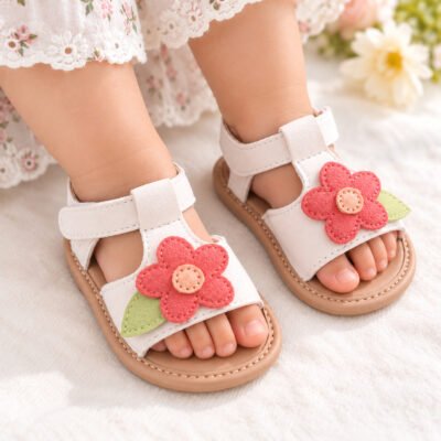 🌸 Sandalias para Bebé con Flor 9/12 Meses